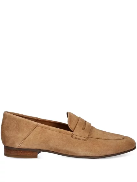 Pantofi loafer Geox din piele de căprioară cu bretele maro
