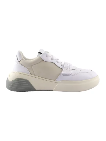 Sneakersy Love Moschino z krepy niebieskie