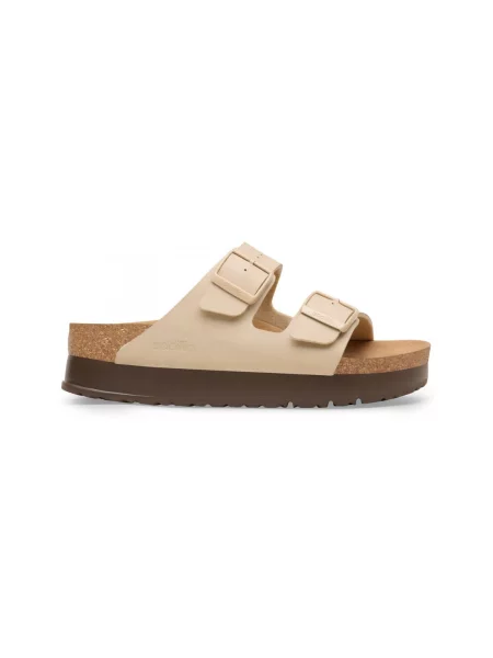 Šľapky Birkenstock na platforme béžová