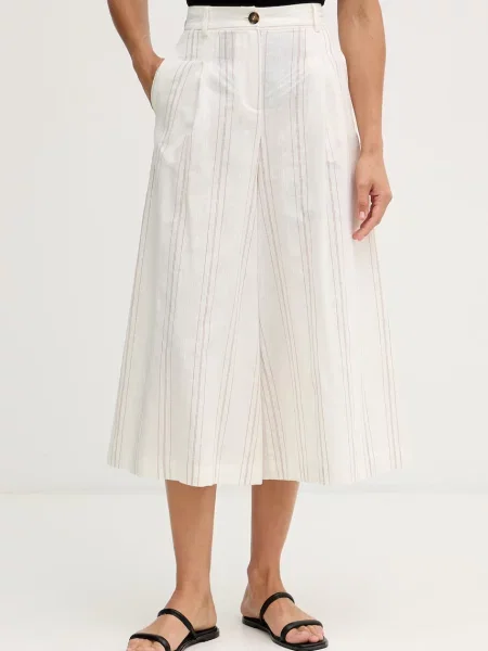 United Colors of Benetton pantaloni culottes pentru femei cu in bej