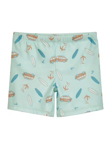 PLAYSHOES Șorturi de baie azur / maro / verde mentă / murdar alb