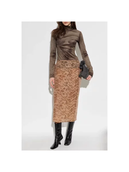 Top Acne Studios z nadrukiem do golfa brązowy