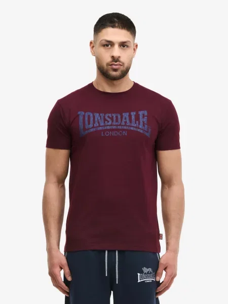 Футболка Lonsdale с автографом бордовая