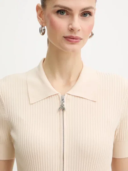 Patrizia Pepe Тениска с яка бежово