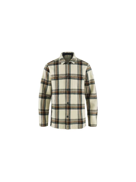Fjallraven koszula Singi Flannel Overshirt M relaxed z kołnierzykiem klasycznym beżowy