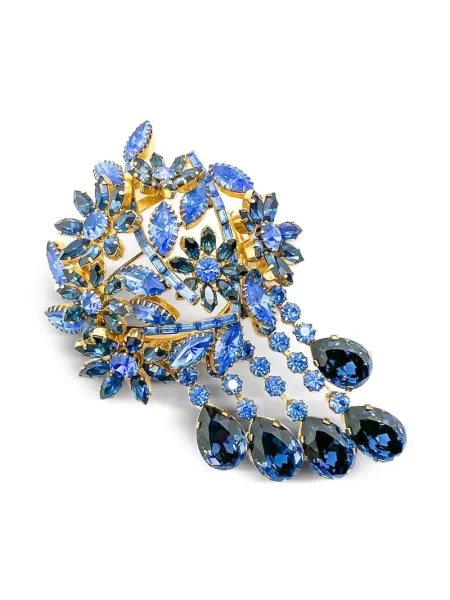 Křišťálová brož Jennifer Gibson Jewellery zlatá