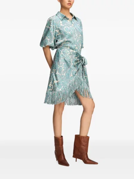 Rochie mini Cinq A Sept cu franjuri albastru