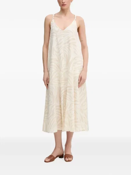 Rochie Dkny cu imagine cu decolteu în V cu model zebră