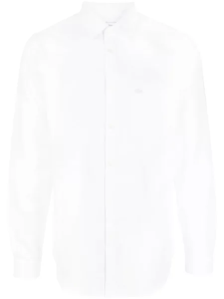 Cămașă Lacoste cu broderie lungă alb