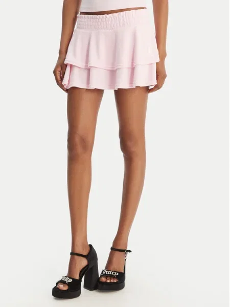 Juicy Couture Fustă mini Smocked Terry roz