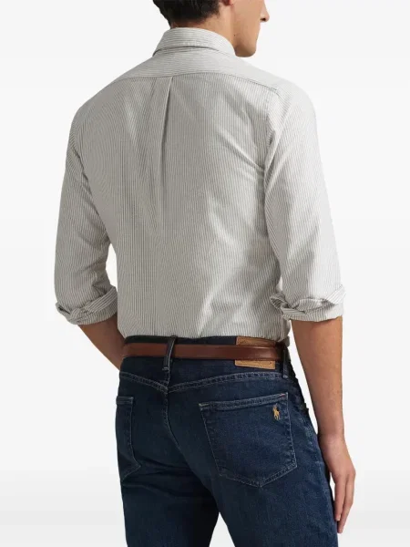 Ριγέ polo Polo Ralph Lauren με κουκούλα με αυτόγραφο λευκό
