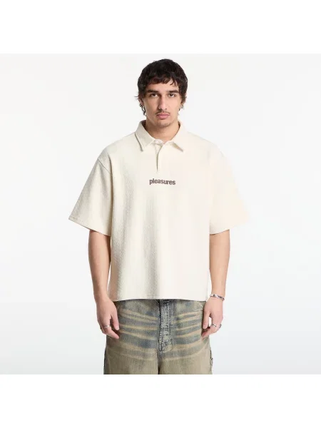 Tricou PLEASURES Cable Polo Ecru M