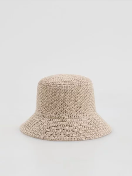 Reserved Pălărie cloș bucket hat galben-pal galben