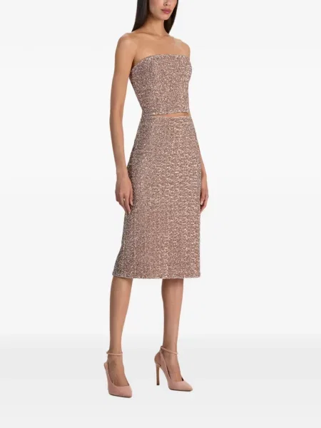 Fustă midi Alice + Olivia cu paiete roz