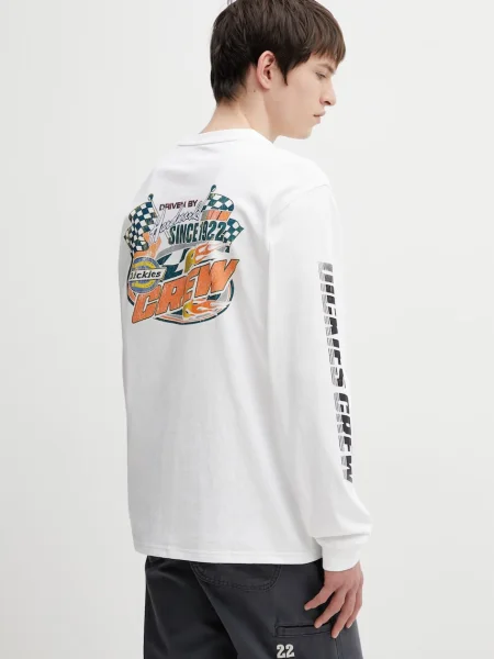 Tricou Dickies Nashport Long Sleeve Tee White L alb