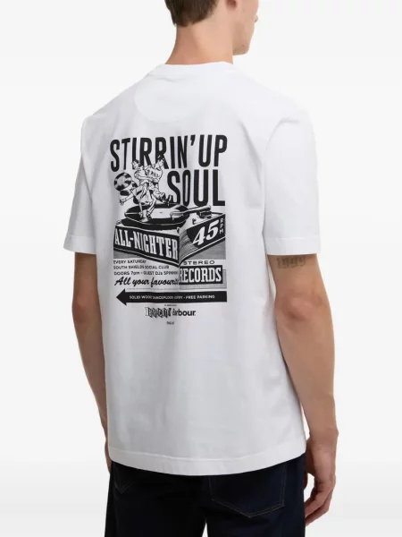 Tricou Barbour cu imagine alb