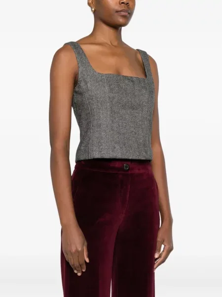 Top Ottodame w jodełkę czarny