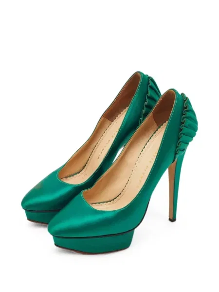 Pantofi cu toc Charlotte Olympia cu platformă verde