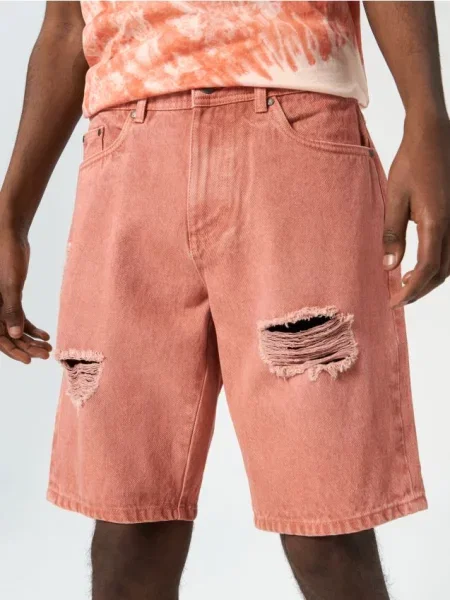 Sinsay Szorty jeansowe pomarańczowy