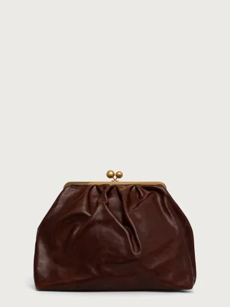 Weekend Max Mara μικρή τσάντα γυναικεία δερμάτινη WKAMIRTE καφέ