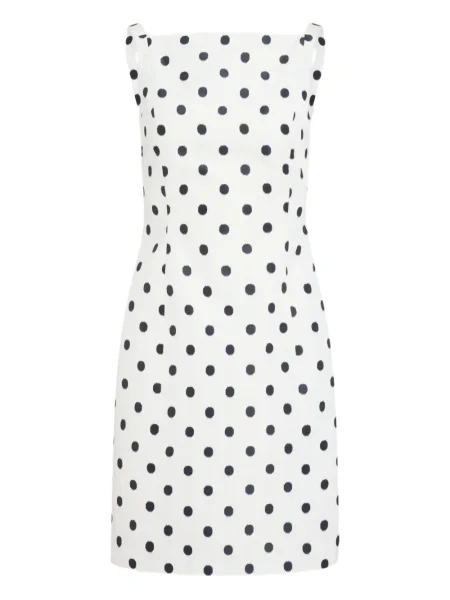 Odgovarati midi haljina Patou na točke iznad koljena bijela