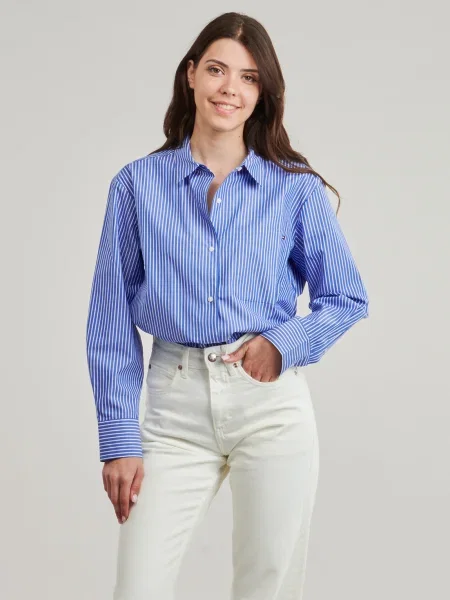 Cămașă Tommy Hilfiger din poplin albastru