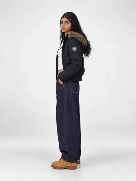 Geacă bomber Superdry cu glugă negru