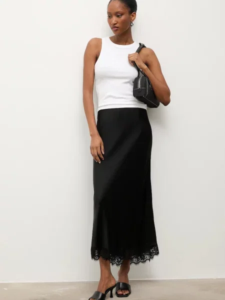 Answear.LAB spódnica maxi rozkloszowana czarny