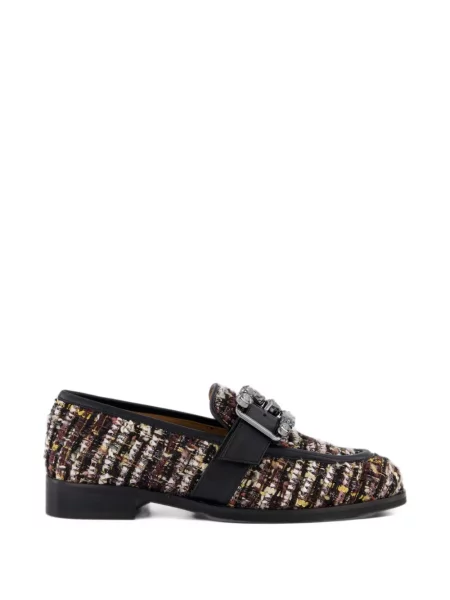 Pantofi loafer Gibaldi din tweed negru