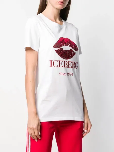 Tricou Iceberg cu paiete alb