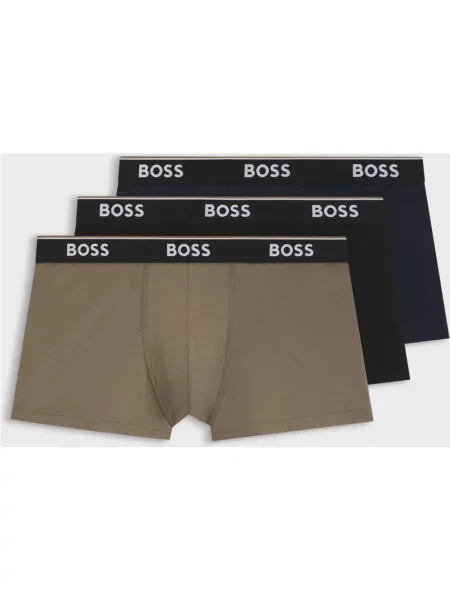 Bokserki BOSS Trunk Power 3 sztuki khaki ciemnoniebieski XS czarny