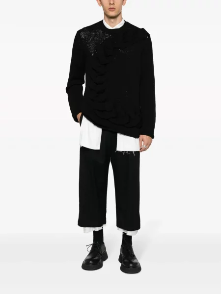 Megztinis Comme Des Garçons Homme Plus apvaliu kaklu chunky juoda