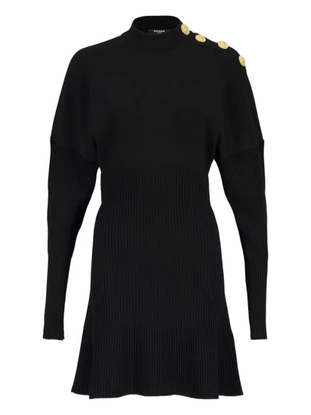 Rochie mini Balmain tricotate de costum negru