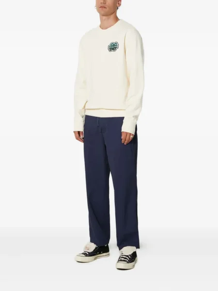 Hanorac crewneck Filling Pieces cu broderie alb