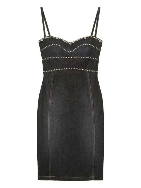 Sukienka jeansowa Versace garniturowa niebieska