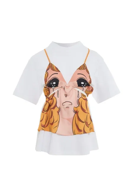 Tricou Pushbutton cu imagine alb