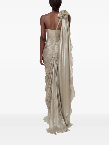 Kostiumas maxi suknele Iris Serban su lankeliu vieno peties pilka