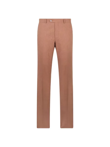 Pantaloni Brooks Brothers de lână cu imprimeu tropical maro