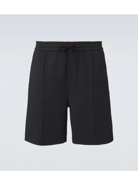 Pantaloni scurți Valentino din jerseu negru