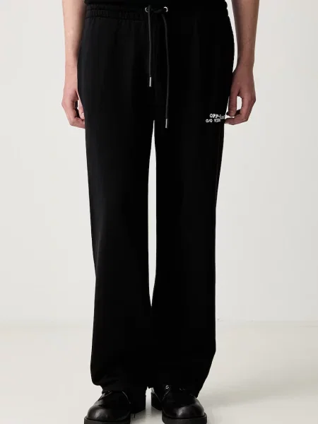 Off-White Type Machine Arrow pantaloni de trening din pentru bărbați alb