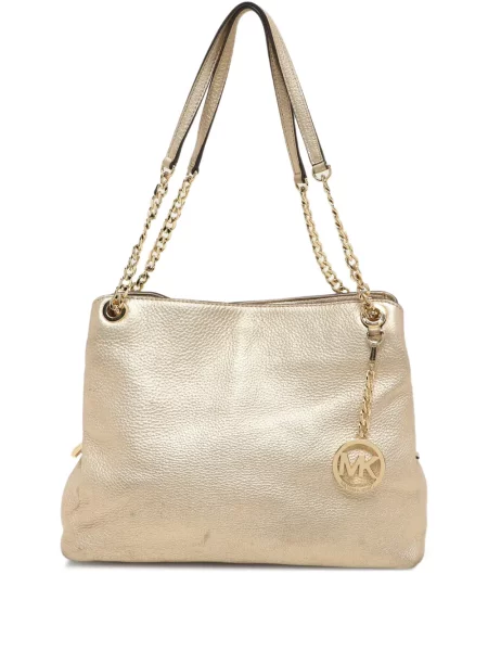 Voiaj geantă de voiaj Michael Michael Kors din piele cu autograf maro