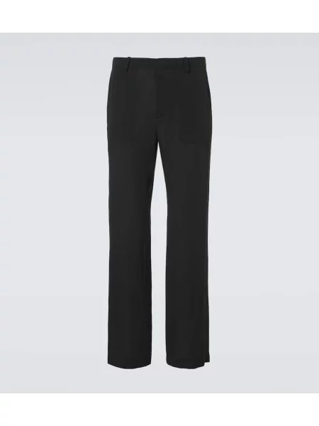 Hedvábné široké kalhoty Gucci černé