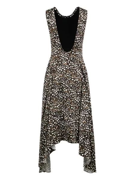 Rochie Loewe cu imagine cu imprimeu abstract de costum maro