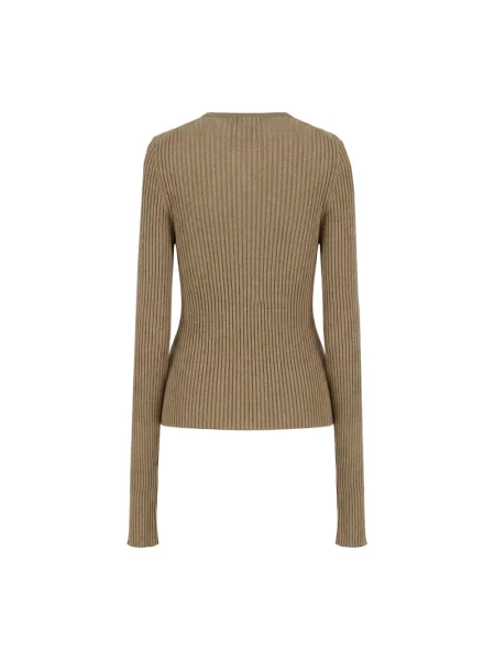 Sweter Nude z falbankami zielony