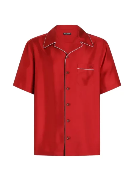 Cămașă Dolce & Gabbana de mătase roșu