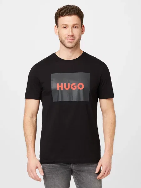 HUGO Tricou roșu negru