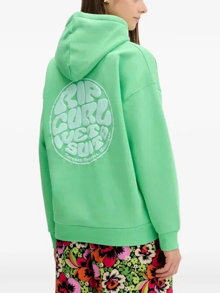 Hanorac cu glugă Rip Curl cu autograf cu cordon verde