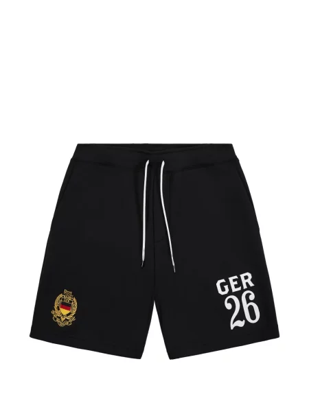 Pletene kratke hlače Polo Ralph Lauren s printom crna