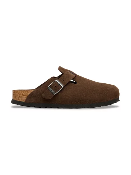 Birkenstock Boston SFB LEVE papuci cu plat bărbați din piele întoarsă