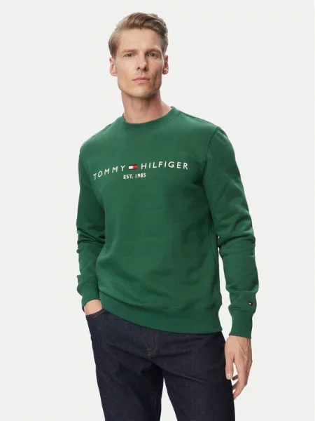TOMMY HILFIGER Sweater majica tamno plava / tamno zelena